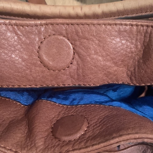 ISABELLA Fiore Brown Leather Embroidered Satchel Crossbody Shoulder Bag Purse - Picture 10 of 16